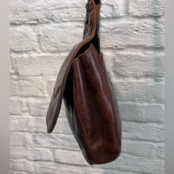 FRYE Melissa Saddle Bag Leather Cognac Crossbody - Picture 10 of 16